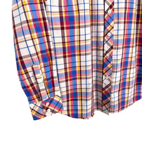 Talbots Medium Plaid Long Sleeve Button Up Blouse Shirt Top Formal Cozy Artsy - Picture 5 of 8